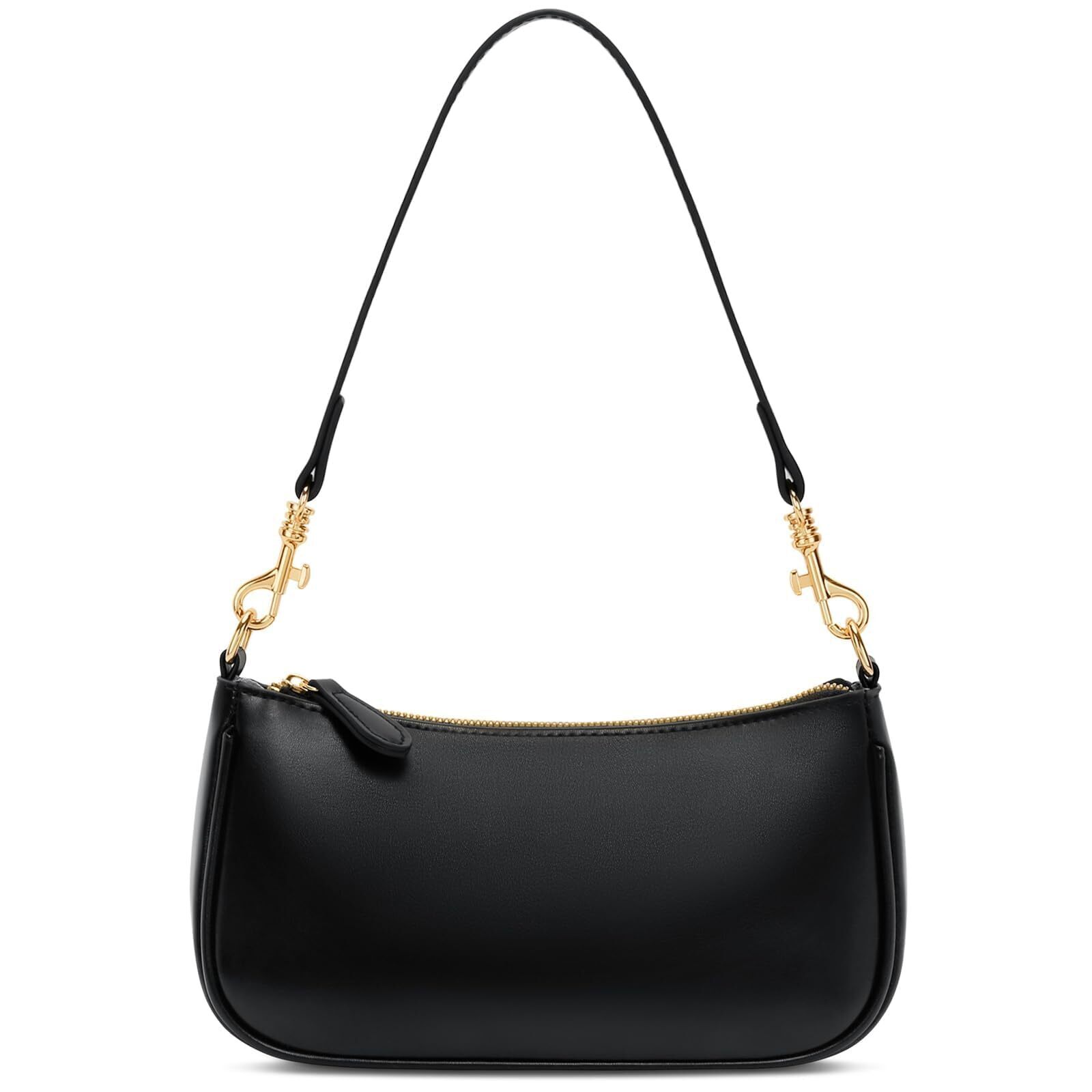 5395 Small Black Purse - Cute Mini Shoulder Bag Vegan Leather Purses Retro